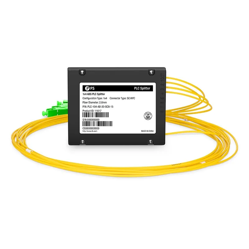 Özel 1x4 PLC Fiber Bölücü - SC / LC / FC / ST Konnektörleri (UPC / APC) | ABS Mo