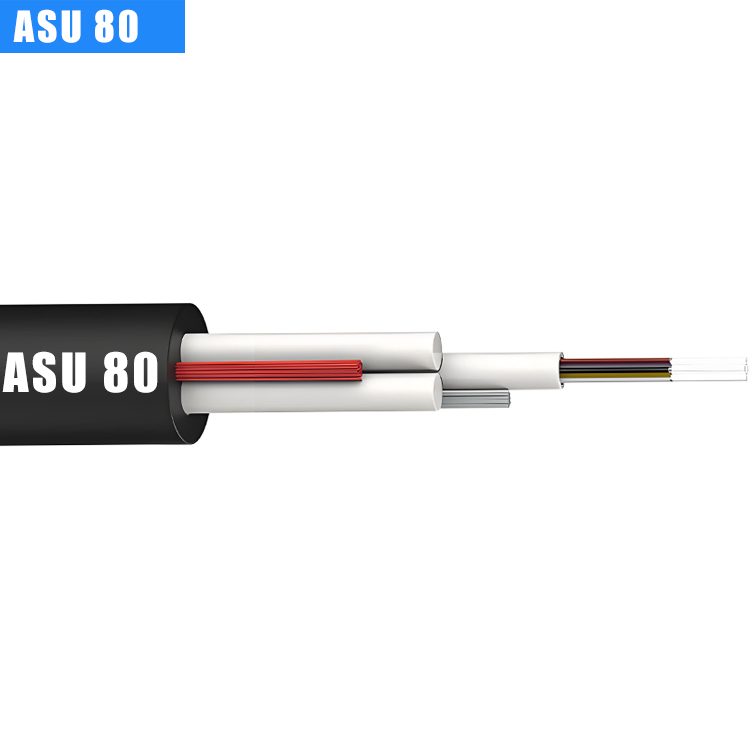 Câble à fibre optique mini ADSS ASU80 1-12 cœurs | G.652D / 